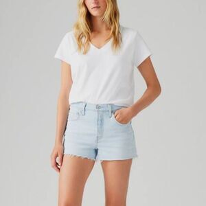 Levi's High Rise Shorts Women 27 Blue Light Wash Denim Distressed Frayed